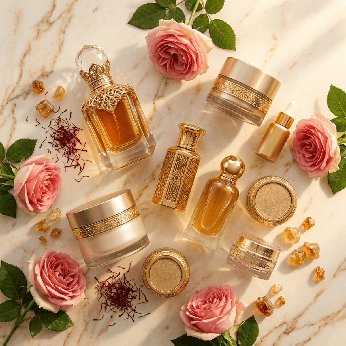 Luxury perfumes, skincare, and damask roses — the art of self-expression